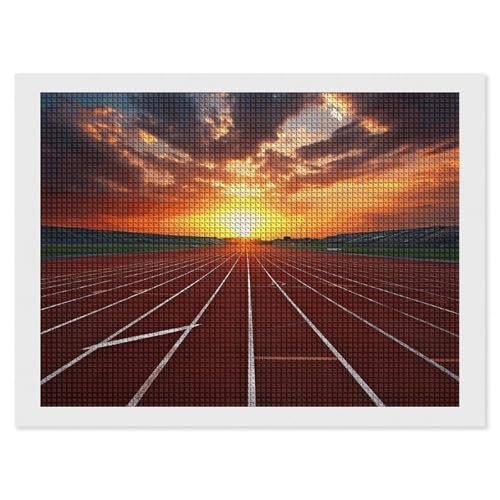 BSCKKDMN Dusk Running Track Diamond Painting Kits für Erwachsene Diamond Art Kit für Anfänger 5D DIY Full Square Diamond Art Craft Kits für Erwachsene für Home Wall Decor von BSCKKDMN