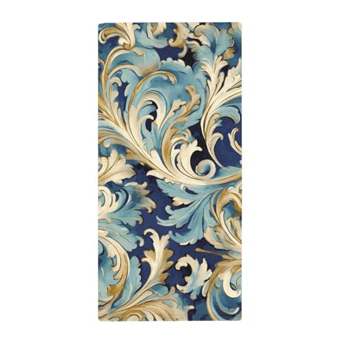BSCKKDMN Elegantes Florentiner-Handtuch, weich, saugfähig, Badetuch, Geschirrtücher für Küche, Badezimmer, Fitnessstudio, Spa, Zuhause, 72,9 x 35,1 cm, Blau / Gold BSCKKDMN Elegantes Florentiner-Handtuch, weich, saugfähig, Badetuch, Geschirrtücher für Küche, Badezimmer, Fitnessstudio, Spa, Zuhause, 72,9 x 35,1 cm, Blau / Gold von BSCKKDMN