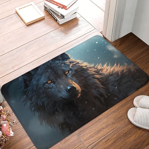 BSCKKDMN Fantasy Wolf Fußmatte für drinnen und draußen, rutschfest, saugfähig, waschbar, Flanell-Badematte, rutschfeste Fußmatten für Küche, Schlafzimmer, Badezimmer, Veranda, Büro, 40,6 x 61 cm BSCKKDMN Fantasy Wolf Fußmatte für drinnen und draußen, rutschfest, saugfähig, waschbar, Flanell-Badematte, rutschfeste Fußmatten für Küche, Schlafzimmer, Badezimmer, Veranda, Büro, 40,6 x 61 cm von BSCKKDMN