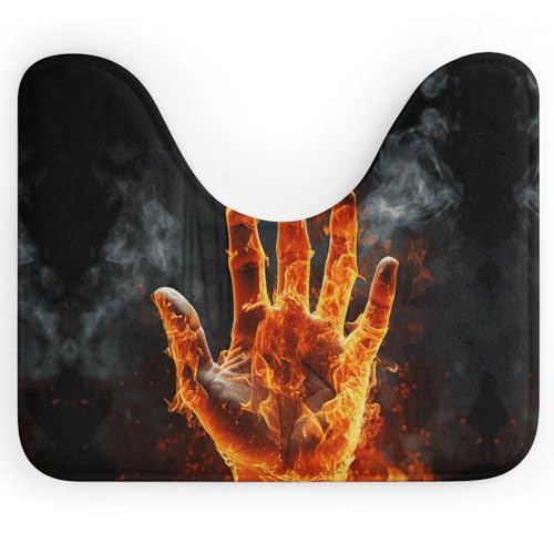 BSCKKDMN Fire Flame Hand-WC-Teppich, U-förmig, ultraweich, super saugfähig, Badezimmerteppich, rutschfeste Mikrofaser, WC-Vorleger, Badezimmer-Bodenmatte BSCKKDMN Fire Flame Hand-WC-Teppich, U-förmig, ultraweich, super saugfähig, Badezimmerteppich, rutschfeste Mikrofaser, WC-Vorleger, Badezimmer-Bodenmatte von BSCKKDMN