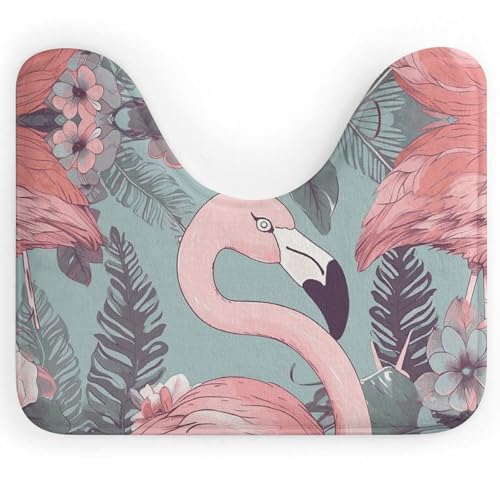 BSCKKDMN Flamingo WC-Vorleger, U-förmig, ultraweich, super saugfähig, Badezimmerteppich, rutschfeste Mikrofaser, WC-Vorleger, Badezimmer-Bodenmatte BSCKKDMN Flamingo WC-Vorleger, U-förmig, ultraweich, super saugfähig, Badezimmerteppich, rutschfeste Mikrofaser, WC-Vorleger, Badezimmer-Bodenmatte von BSCKKDMN