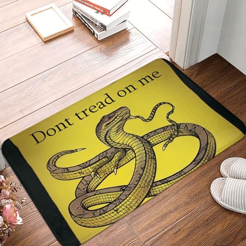 BSCKKDMN Fußmatte mit Aufschrift "Dont Tread On Me", für drinnen und draußen, rutschfest, saugfähig, waschbar, Flanell-Badematte, rutschfeste Fußmatten für Küche, Schlafzimmer, Badezimmer, Veranda BSCKKDMN Fußmatte mit Aufschrift "Dont Tread On Me", für drinnen und draußen, rutschfest, saugfähig, waschbar, Flanell-Badematte, rutschfeste Fußmatten für Küche, Schlafzimmer, Badezimmer, Veranda von BSCKKDMN