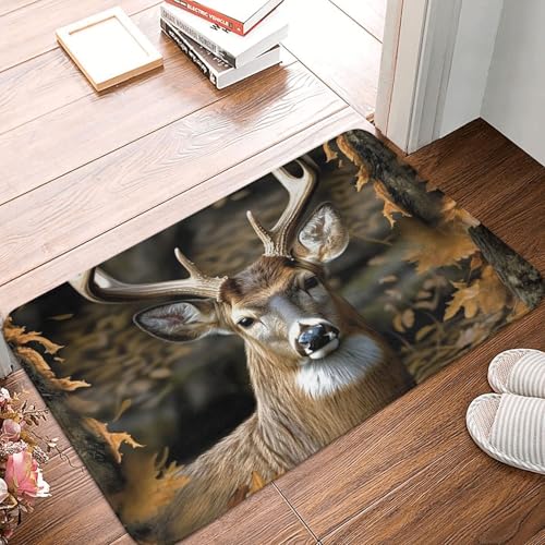 BSCKKDMN Fußmatte mit Camouflage-Hirschmotiv, für drinnen und draußen, rutschfest, saugfähig, waschbar, Flanell-Badematte, rutschfeste Fußmatten für Küche, Schlafzimmer, Badezimmer, Veranda, Büro BSCKKDMN Fußmatte mit Camouflage-Hirschmotiv, für drinnen und draußen, rutschfest, saugfähig, waschbar, Flanell-Badematte, rutschfeste Fußmatten für Küche, Schlafzimmer, Badezimmer, Veranda, Büro von BSCKKDMN