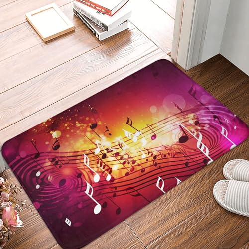 BSCKKDMN Fußmatte mit Musiknoten für drinnen und draußen, rutschfest, saugfähig, waschbar, Flanell-Badematte, rutschfeste Fußmatten für Küche, Schlafzimmer, Badezimmer, Veranda, Büro, 40,6 x 61 cm BSCKKDMN Fußmatte mit Musiknoten für drinnen und draußen, rutschfest, saugfähig, waschbar, Flanell-Badematte, rutschfeste Fußmatten für Küche, Schlafzimmer, Badezimmer, Veranda, Büro, 40,6 x 61 cm von BSCKKDMN