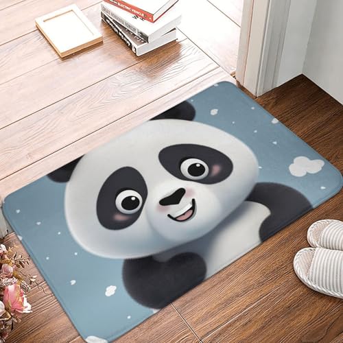 BSCKKDMN Fußmatte mit Panda-Cartoon-Motiv, für drinnen und draußen, rutschfest, saugfähig, waschbar, Flanell-Badematte, rutschfeste Fußmatten für Küche, Schlafzimmer, Badezimmer, Veranda, Büro, 40,6 x BSCKKDMN Fußmatte mit Panda-Cartoon-Motiv, für drinnen und draußen, rutschfest, saugfähig, waschbar, Flanell-Badematte, rutschfeste Fußmatten für Küche, Schlafzimmer, Badezimmer, Veranda, Büro, 40,6 x von BSCKKDMN