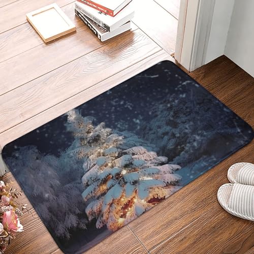 BSCKKDMN Fußmatte mit Weihnachtsbaum, für drinnen und draußen, rutschfest, saugfähig, waschbar, Flanell-Badematte, rutschfeste Fußmatten für Küche, Veranda, Büro, 40,6 x 61 cm BSCKKDMN Fußmatte mit Weihnachtsbaum, für drinnen und draußen, rutschfest, saugfähig, waschbar, Flanell-Badematte, rutschfeste Fußmatten für Küche, Veranda, Büro, 40,6 x 61 cm von BSCKKDMN