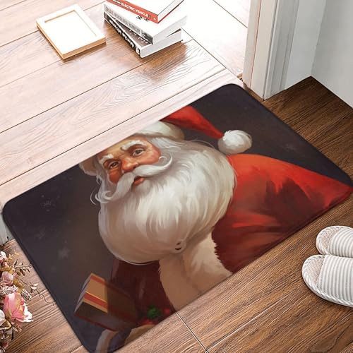 BSCKKDMN Fußmatte mit Weihnachtsmann, für drinnen und draußen, rutschfest, saugfähig, waschbar, Flanell-Badematte, rutschfeste Fußmatten für Küche, Schlafzimmer, Badezimmer, Veranda, Büro, 40,6 x 61 BSCKKDMN Fußmatte mit Weihnachtsmann, für drinnen und draußen, rutschfest, saugfähig, waschbar, Flanell-Badematte, rutschfeste Fußmatten für Küche, Schlafzimmer, Badezimmer, Veranda, Büro, 40,6 x 61 von BSCKKDMN