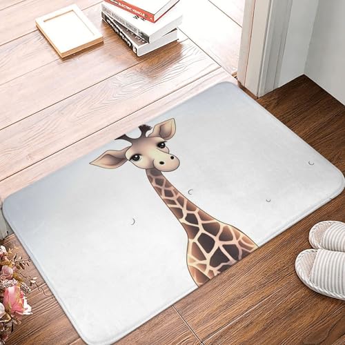 BSCKKDMN Fußmatte mit niedlichem Giraffen-Design, für drinnen und draußen, rutschfest, saugfähig, waschbar, Flanell-Badematte, rutschfeste Fußmatten für Küche, Veranda, Büro, 40,6 x 61 cm BSCKKDMN Fußmatte mit niedlichem Giraffen-Design, für drinnen und draußen, rutschfest, saugfähig, waschbar, Flanell-Badematte, rutschfeste Fußmatten für Küche, Veranda, Büro, 40,6 x 61 cm von BSCKKDMN