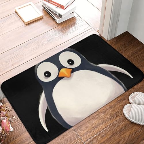BSCKKDMN Fußmatte mit niedlichem Pinguin, für drinnen und draußen, rutschfest, saugfähig, waschbar, Flanell-Badematte, rutschfeste Fußmatten für Küche, Schlafzimmer, Badezimmer, Veranda, Büro, 40,6 x BSCKKDMN Fußmatte mit niedlichem Pinguin, für drinnen und draußen, rutschfest, saugfähig, waschbar, Flanell-Badematte, rutschfeste Fußmatten für Küche, Schlafzimmer, Badezimmer, Veranda, Büro, 40,6 x von BSCKKDMN