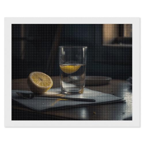 BSCKKDMN Glas Wasser mit Zitrone, Diamant-Malerei-Kits für Erwachsene, Diamant-Kunst-Set für Anfänger, 5D-DIY-Vollquadrat-Diamant-Kunst-Bastelsets für Erwachsene für Wanddekoration BSCKKDMN Glas Wasser mit Zitrone, Diamant-Malerei-Kits für Erwachsene, Diamant-Kunst-Set für Anfänger, 5D-DIY-Vollquadrat-Diamant-Kunst-Bastelsets für Erwachsene für Wanddekoration von BSCKKDMN