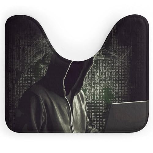 BSCKKDMN Hacker WC-Vorleger, U-förmig, ultraweich, super saugfähig, Badezimmerteppich, rutschfeste Mikrofaser, WC-Vorleger, Badezimmer-Bodenmatte von BSCKKDMN