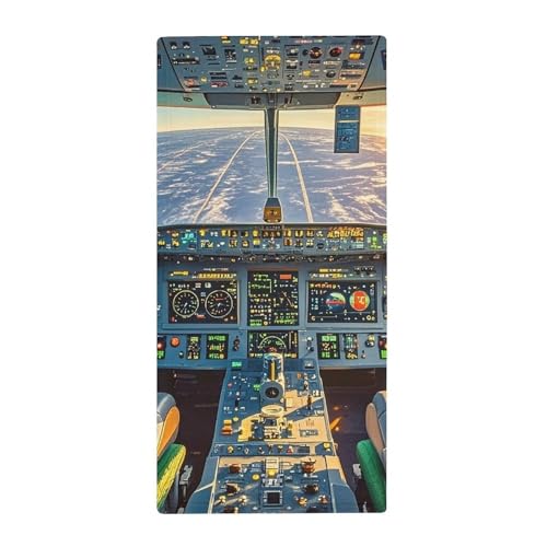 BSCKKDMN Handtuch mit Flugzeug-Cockpit und Sonnenaufgang, weich, saugfähig, Badetuch, Geschirrtücher für Küche, Badezimmer, Fitnessstudio, Spa, Zuhause, 72,9 x 35,1 cm von BSCKKDMN
