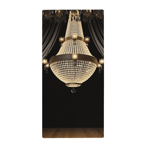 BSCKKDMN Handtuch mit Kronleuchter, weich, saugfähig, Badetuch, Geschirrtücher für Küche, Badezimmer, Fitnessstudio, Spa, Zuhause, 72,9 x 35,1 cm von BSCKKDMN