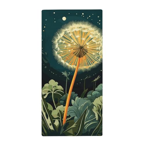 BSCKKDMN Handtuch mit Löwenzahn bei Nacht, weich, saugfähig, Badetuch, Geschirrtücher für Küche, Badezimmer, Fitnessstudio, Spa, Zuhause, 72,9 x 35,1 cm von BSCKKDMN