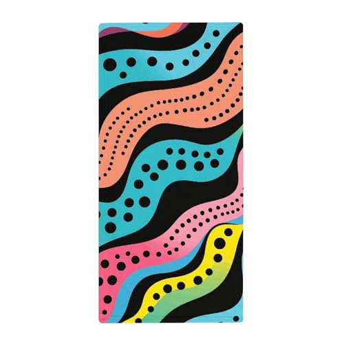 BSCKKDMN Handtuch mit farbigen Streifen, weich, saugfähig, Badetuch, Geschirrtücher für Küche, Badezimmer, Fitnessstudio, Spa, Zuhause, 72,9 x 35,1 cm von BSCKKDMN