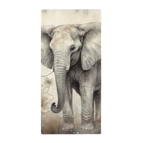 BSCKKDMN Handtuch mit niedlichem Elefantenmotiv, weich, saugfähig, Badetuch, Geschirrtücher für Küche, Badezimmer, Fitnessstudio, Spa, Zuhause, 72,9 x 35,1 cm BSCKKDMN Handtuch mit niedlichem Elefantenmotiv, weich, saugfähig, Badetuch, Geschirrtücher für Küche, Badezimmer, Fitnessstudio, Spa, Zuhause, 72,9 x 35,1 cm von BSCKKDMN