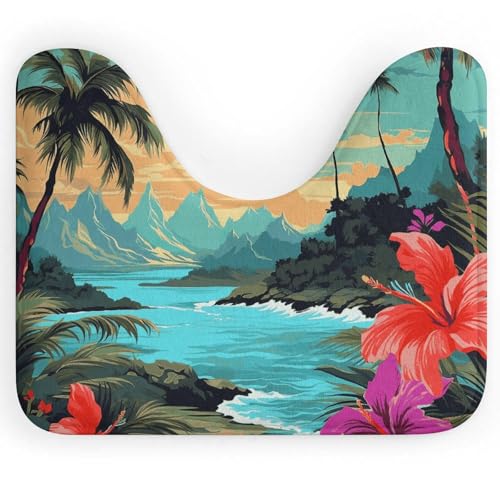 BSCKKDMN Hello Hawaii WC-Vorleger, U-förmig, ultraweich, super saugfähig, Badezimmerteppich, rutschfeste Mikrofaser, WC-Vorleger, Badezimmer-Bodenmatte BSCKKDMN Hello Hawaii WC-Vorleger, U-förmig, ultraweich, super saugfähig, Badezimmerteppich, rutschfeste Mikrofaser, WC-Vorleger, Badezimmer-Bodenmatte von BSCKKDMN