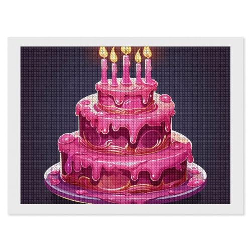 BSCKKDMN Kuchen mit Kerzen, Diamant-Malerei-Kits für Erwachsene, Diamant-Kunst-Set für Anfänger, 5D-DIY-Vollquadrat-Diamant-Kunst-Bastelsets für Erwachsene für Heimdekoration BSCKKDMN Kuchen mit Kerzen, Diamant-Malerei-Kits für Erwachsene, Diamant-Kunst-Set für Anfänger, 5D-DIY-Vollquadrat-Diamant-Kunst-Bastelsets für Erwachsene für Heimdekoration von BSCKKDMN