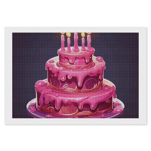 BSCKKDMN Kuchen mit Kerzen, Diamant-Malerei-Kits für Erwachsene, Diamant-Kunst-Set für Anfänger, 5D-DIY-Vollquadrat-Diamant-Kunst-Bastelsets für Erwachsene für Heimdekoration BSCKKDMN Kuchen mit Kerzen, Diamant-Malerei-Kits für Erwachsene, Diamant-Kunst-Set für Anfänger, 5D-DIY-Vollquadrat-Diamant-Kunst-Bastelsets für Erwachsene für Heimdekoration von BSCKKDMN