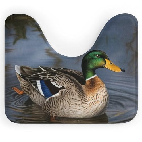 BSCKKDMN Mallard Duck Toilettenvorleger, U-förmig, ultraweich, super saugfähig, Badezimmerteppich, rutschfeste Mikrofaser, WC-Vorleger, Badezimmer-Bodenmatte BSCKKDMN Mallard Duck Toilettenvorleger, U-förmig, ultraweich, super saugfähig, Badezimmerteppich, rutschfeste Mikrofaser, WC-Vorleger, Badezimmer-Bodenmatte von BSCKKDMN