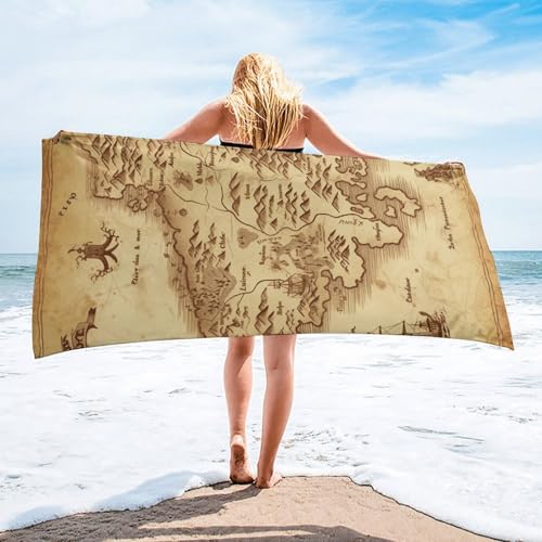 BSCKKDMN Mikrofaser-Strandtuch, Motiv: Schatzkarte, Vintage-Stil, übergroß, weich, schnell trocknend, saugfähig, Reisehandtücher für Pool, Camping, Picknick, Sport, 140 x 68 cm BSCKKDMN Mikrofaser-Strandtuch, Motiv: Schatzkarte, Vintage-Stil, übergroß, weich, schnell trocknend, saugfähig, Reisehandtücher für Pool, Camping, Picknick, Sport, 140 x 68 cm von BSCKKDMN