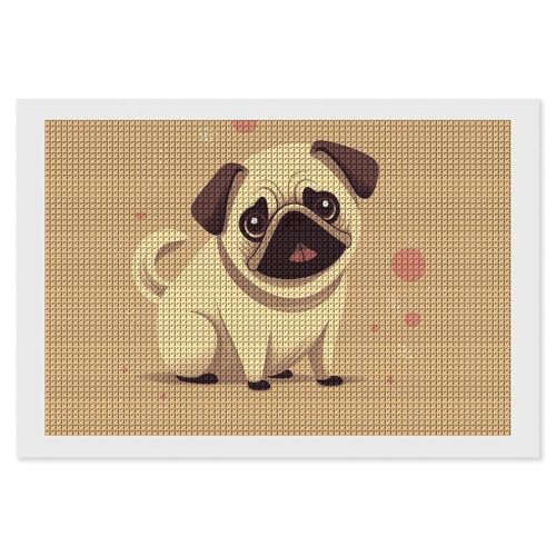 BSCKKDMN Naughty Fat Dog Diamond Painting Kits for Adults Diamond Art Kit for Beginner 5D DIY Full Square Diamond Art Craft Kits for Adults for Home Wall Decor von BSCKKDMN
