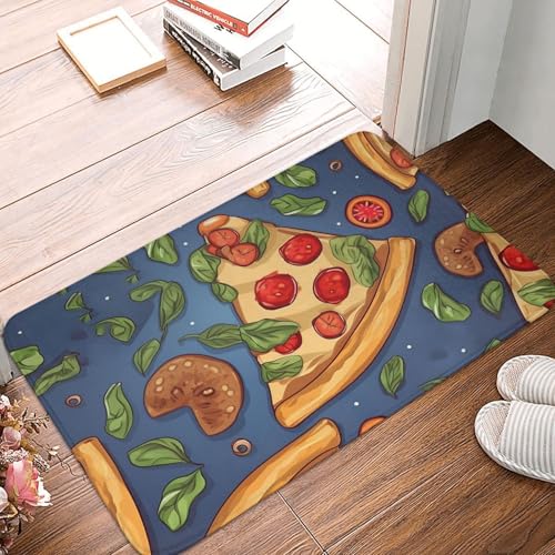 BSCKKDMN Pizza-Eingangstürmatte für drinnen und draußen, rutschfest, saugfähig, waschbar, Flanell-Badematte, rutschfeste Fußmatten für Küche, Schlafzimmer, Badezimmer, Veranda, Büro, 40,6 x 61 cm BSCKKDMN Pizza-Eingangstürmatte für drinnen und draußen, rutschfest, saugfähig, waschbar, Flanell-Badematte, rutschfeste Fußmatten für Küche, Schlafzimmer, Badezimmer, Veranda, Büro, 40,6 x 61 cm von BSCKKDMN