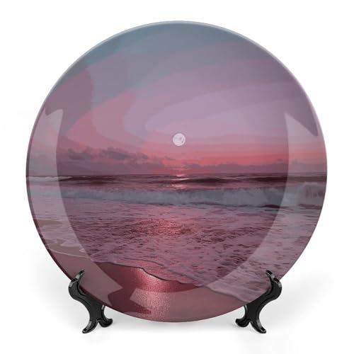 BSCKKDMN Purple Moon Dekoteller aus Knochenporzellan, dekorative Keramik-Teller mit Präsentationsständer, handgefertigte Keramik-Ornament, Wandkunst, Dekoration für Zuhause, Küche, Schlafzimmer, 25,4 BSCKKDMN Purple Moon Dekoteller aus Knochenporzellan, dekorative Keramik-Teller mit Präsentationsständer, handgefertigte Keramik-Ornament, Wandkunst, Dekoration für Zuhause, Küche, Schlafzimmer, 25,4 von BSCKKDMN