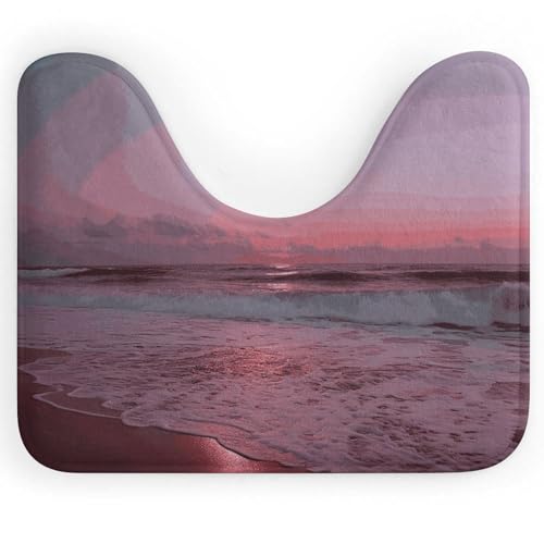 BSCKKDMN Purple Moon Toilettenvorleger, U-förmig, ultraweich, super saugfähig, Badezimmerteppich, rutschfeste Mikrofaser, WC-Vorleger, Badezimmer-Bodenmatte von BSCKKDMN