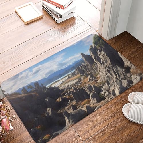 BSCKKDMN Rocks Scenic Fußmatte für drinnen und draußen, rutschfest, saugfähig, waschbar, Flanell-Badematte, rutschfeste Fußmatten für Küche, Schlafzimmer, Badezimmer, Veranda, Büro, 40,6 x 61 cm BSCKKDMN Rocks Scenic Fußmatte für drinnen und draußen, rutschfest, saugfähig, waschbar, Flanell-Badematte, rutschfeste Fußmatten für Küche, Schlafzimmer, Badezimmer, Veranda, Büro, 40,6 x 61 cm von BSCKKDMN