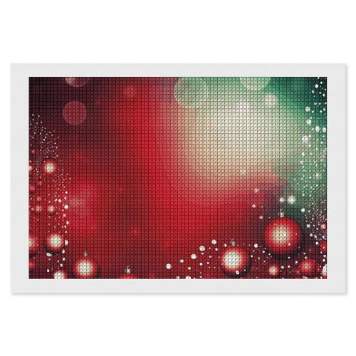 BSCKKDMN Rote Weihnachtskugel-Diamant-Malerei-Kits für Erwachsene, Diamant-Kunst-Set für Anfänger, 5D-DIY-Vollquadrat-Diamant-Kunst-Bastelsets für Erwachsene für Heimdekoration von BSCKKDMN