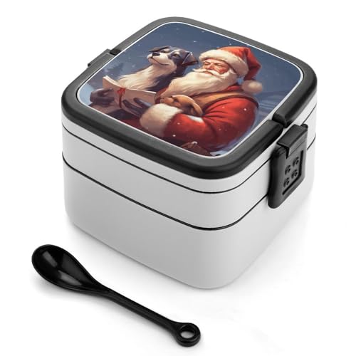 BSCKKDMN Santa Claus And Dog Bento Box Erwachsene Lunchbox All-in-One Stapelbare Bento Lunchbox mit Fächern Doppelschicht Lunchboxen Auslaufsicher Lunchbox Lunchboxen für Arbeit Picknick Reisen BSCKKDMN Santa Claus And Dog Bento Box Erwachsene Lunchbox All-in-One Stapelbare Bento Lunchbox mit Fächern Doppelschicht Lunchboxen Auslaufsicher Lunchbox Lunchboxen für Arbeit Picknick Reisen von BSCKKDMN