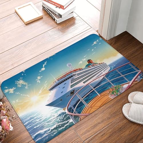 BSCKKDMN Summer Sea Cruise Haustürmatte, für drinnen und draußen, rutschfest, saugfähig, waschbar, Flanell-Badematte, rutschfeste Fußmatten für Küche, Veranda, Büro, 40,6 x 61 cm BSCKKDMN Summer Sea Cruise Haustürmatte, für drinnen und draußen, rutschfest, saugfähig, waschbar, Flanell-Badematte, rutschfeste Fußmatten für Küche, Veranda, Büro, 40,6 x 61 cm von BSCKKDMN