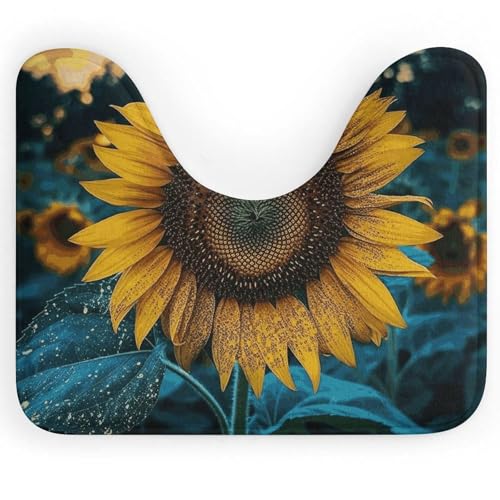 BSCKKDMN The Most Beautiful Sunflower WC-Teppich, U-förmig, ultraweich, super saugfähig, Badezimmerteppich, rutschfeste Mikrofaser, WC-Vorleger, Badezimmer-Bodenmatte BSCKKDMN The Most Beautiful Sunflower WC-Teppich, U-förmig, ultraweich, super saugfähig, Badezimmerteppich, rutschfeste Mikrofaser, WC-Vorleger, Badezimmer-Bodenmatte von BSCKKDMN