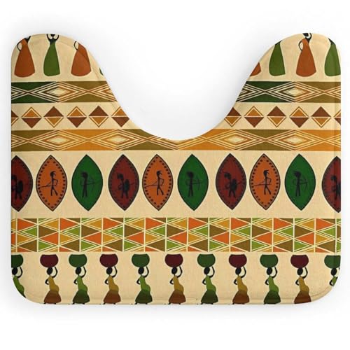 BSCKKDMN Toilettenvorleger im Bohemia-Stil, traditionelles afrikanisches Muster, U-förmig, ultraweich, super saugfähig, Badezimmerteppich, rutschfeste Mikrofaser, WC-Vorleger, Badezimmer-Bodenmatte BSCKKDMN Toilettenvorleger im Bohemia-Stil, traditionelles afrikanisches Muster, U-förmig, ultraweich, super saugfähig, Badezimmerteppich, rutschfeste Mikrofaser, WC-Vorleger, Badezimmer-Bodenmatte von BSCKKDMN