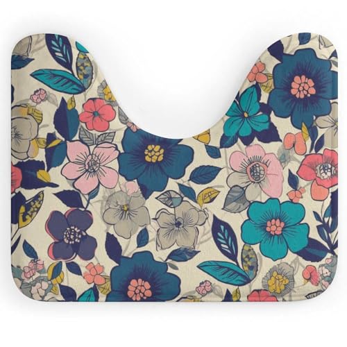 BSCKKDMN Toilettenvorleger mit Blumenmotiv, U-förmig, ultraweich, super saugfähig, rutschfest, Mikrofaser, WC-Vorleger, Badezimmer-Bodenmatte BSCKKDMN Toilettenvorleger mit Blumenmotiv, U-förmig, ultraweich, super saugfähig, rutschfest, Mikrofaser, WC-Vorleger, Badezimmer-Bodenmatte von BSCKKDMN