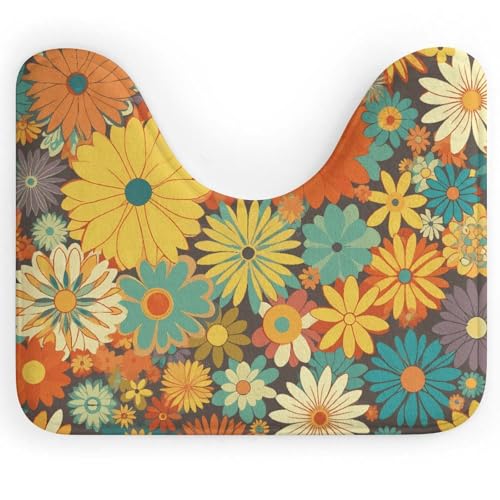 BSCKKDMN Toilettenvorleger mit Blumenmuster, U-förmig, ultraweich, super saugfähig, rutschfeste Mikrofaser, WC-Vorleger, Badezimmer-Bodenmatte BSCKKDMN Toilettenvorleger mit Blumenmuster, U-förmig, ultraweich, super saugfähig, rutschfeste Mikrofaser, WC-Vorleger, Badezimmer-Bodenmatte von BSCKKDMN