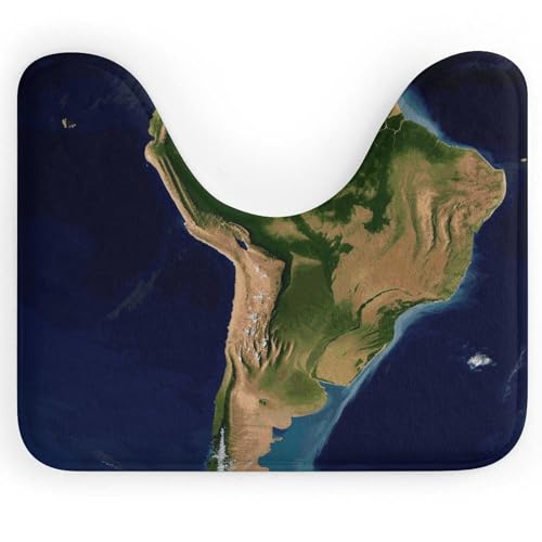 BSCKKDMN Toilettenvorleger mit Südamerika-Satellitenbild, U-förmig, ultraweich, super saugfähig, rutschfeste Mikrofaser, WC-Vorleger, Badezimmer-Bodenmatte BSCKKDMN Toilettenvorleger mit Südamerika-Satellitenbild, U-förmig, ultraweich, super saugfähig, rutschfeste Mikrofaser, WC-Vorleger, Badezimmer-Bodenmatte von BSCKKDMN