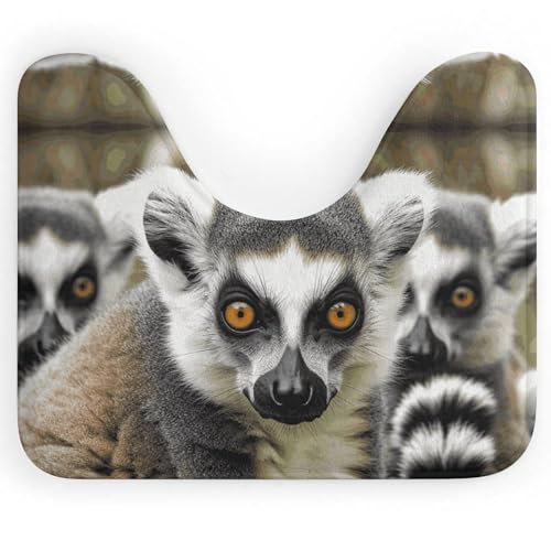 BSCKKDMN Toilettenvorleger mit Tiermotiv, U-förmig, ultraweich, super saugfähig, rutschfeste Mikrofaser, WC-Vorleger, Badezimmer-Bodenmatte von BSCKKDMN