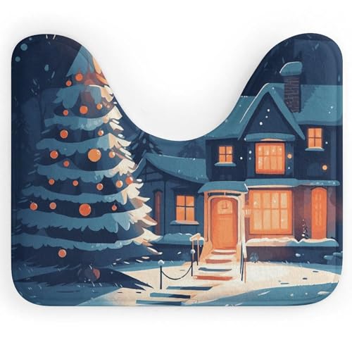 BSCKKDMN Toilettenvorleger mit Weihnachtsbaum-Dekor, U-förmig, ultraweich, super saugfähig, rutschfest, Mikrofaser, WC-Vorleger, Badezimmer-Bodenmatte BSCKKDMN Toilettenvorleger mit Weihnachtsbaum-Dekor, U-förmig, ultraweich, super saugfähig, rutschfest, Mikrofaser, WC-Vorleger, Badezimmer-Bodenmatte von BSCKKDMN