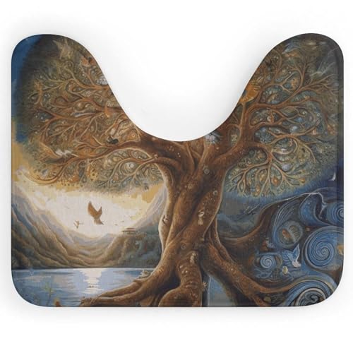 BSCKKDMN Tree of Life WC-Teppich, U-förmig, ultraweich, super saugfähig, Badezimmerteppich, rutschfeste Mikrofaser, WC-Vorleger, Badezimmer-Bodenmatte BSCKKDMN Tree of Life WC-Teppich, U-förmig, ultraweich, super saugfähig, Badezimmerteppich, rutschfeste Mikrofaser, WC-Vorleger, Badezimmer-Bodenmatte von BSCKKDMN