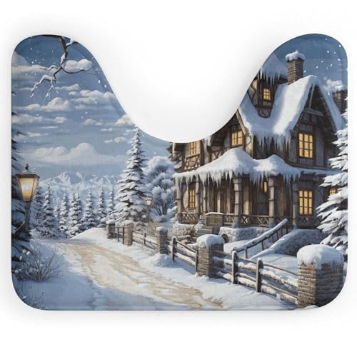 BSCKKDMN WC-Vorleger mit weihnachtlichem Winter-Motiv, U-förmig, ultraweich, super saugfähig, rutschfeste Mikrofaser, WC-Vorleger, Badezimmer-Bodenmatte BSCKKDMN WC-Vorleger mit weihnachtlichem Winter-Motiv, U-förmig, ultraweich, super saugfähig, rutschfeste Mikrofaser, WC-Vorleger, Badezimmer-Bodenmatte von BSCKKDMN