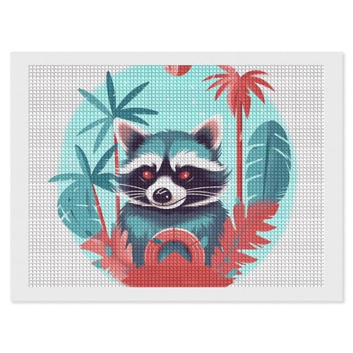 BSCKKDMN Waschbär Avatar Diamond Painting Kits für Erwachsene Diamond Art Kit für Anfänger 5D DIY Full Square Diamond Art Craft Kits für Erwachsene für Home Wall Decor von BSCKKDMN