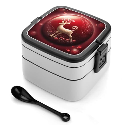 BSCKKDMN Weihnachten Elch Bento Box Erwachsene Lunchbox All-in-One Stapelbare Bento Lunchbox mit Fächern Doppelschicht Lunchboxen Auslaufsicher Lunchbox Lunchboxen für Arbeit Picknick Reisen BSCKKDMN Weihnachten Elch Bento Box Erwachsene Lunchbox All-in-One Stapelbare Bento Lunchbox mit Fächern Doppelschicht Lunchboxen Auslaufsicher Lunchbox Lunchboxen für Arbeit Picknick Reisen von BSCKKDMN