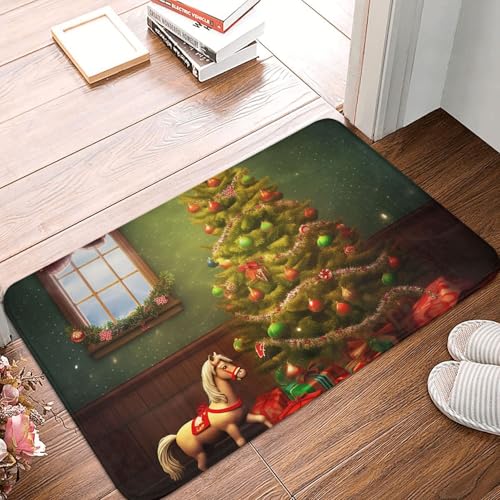 BSCKKDMN Weihnachtsbaum-Haustürmatte, für drinnen und draußen, rutschfest, saugfähig, waschbar, Flanell-Badematte, rutschfeste Fußmatten für Küche, Schlafzimmer, Badezimmer, Veranda, Büro, 40,6 x 61 BSCKKDMN Weihnachtsbaum-Haustürmatte, für drinnen und draußen, rutschfest, saugfähig, waschbar, Flanell-Badematte, rutschfeste Fußmatten für Küche, Schlafzimmer, Badezimmer, Veranda, Büro, 40,6 x 61 von BSCKKDMN