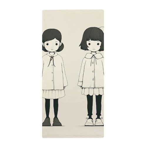 BSCKKDMN Zwei Frauen-Handtücher, weich, saugfähig, Badetuch, Geschirrtücher für Küche, Badezimmer, Fitnessstudio, Spa, Zuhause, 72,9 x 35,1 cm von BSCKKDMN