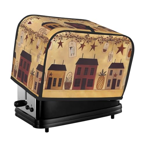 Beigebraune Haus- und Obst-Toaster-Abdeckungen, 2 Scheiben, Brotmaschinen-Abdeckungen, gesteppter Toaster, staubdichte Abdeckung, kleine waschbare Geräteabdeckungen, Brotbackmaschinen-Schutz für Küche von BSCKKDMN