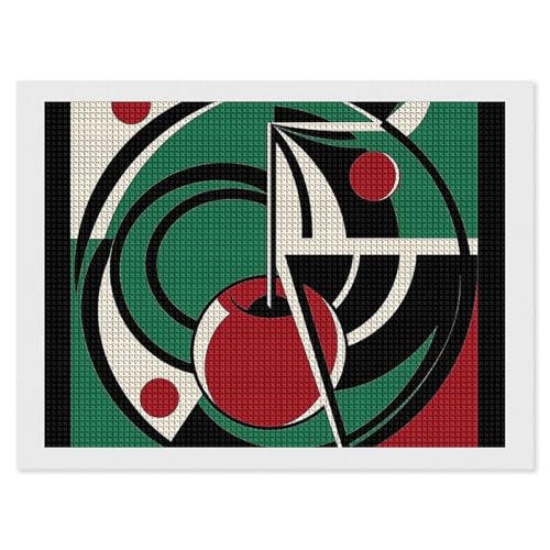 Black Cherry Illustration Diamond Painting Kits für Erwachsene Diamond Art Kit für Anfänger 5D DIY Full Square Diamond Art Craft Kits für Erwachsene für Home Wall Decor von BSCKKDMN