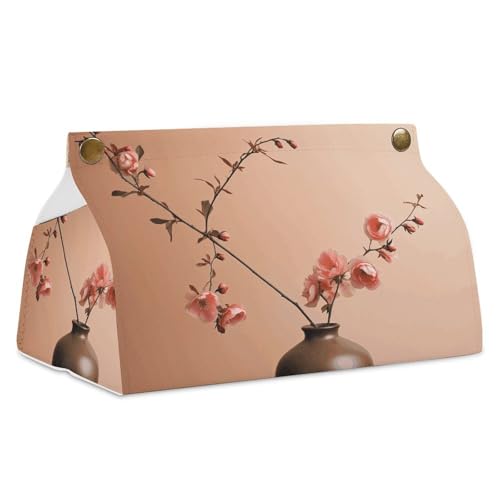 Blumenvase, Taschentuchbox, Abdeckung, Leder, wasserdicht, rechteckig, für Badezimmer, Wohnzimmer, Küche, Büro von BSCKKDMN