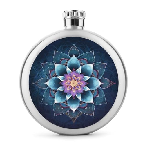 Bohemian Flower Hip Flask Stainless Steel Leak-Proof Liquor Flask Portable Circular Wine Flask for Camping Fishing Wedding Party 142.7 g von BSCKKDMN